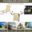 Chaise de patio beige avec construction et 5 options de camping pliables et 5 hauteurs réglables