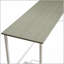 Bureau d'ordinateur en L Bambina avec bord biseauté et structure en métal durable, parfait pour les petits espaces et les bureaux à domicile.