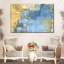 Abstrait doré et bleu sur toile-1060279627
