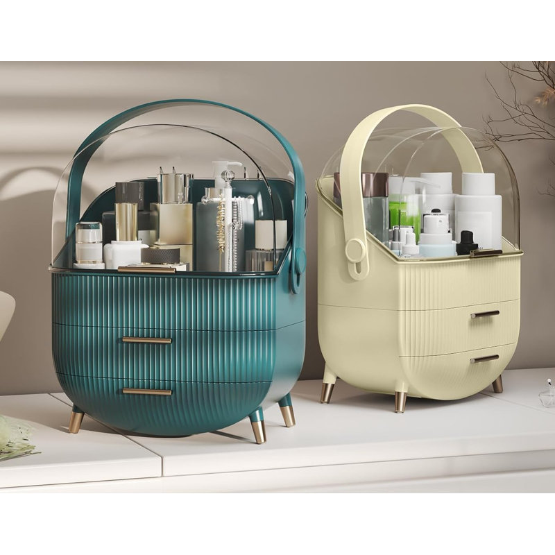 Polypropylene Makeup Organiser, Cream Yellow