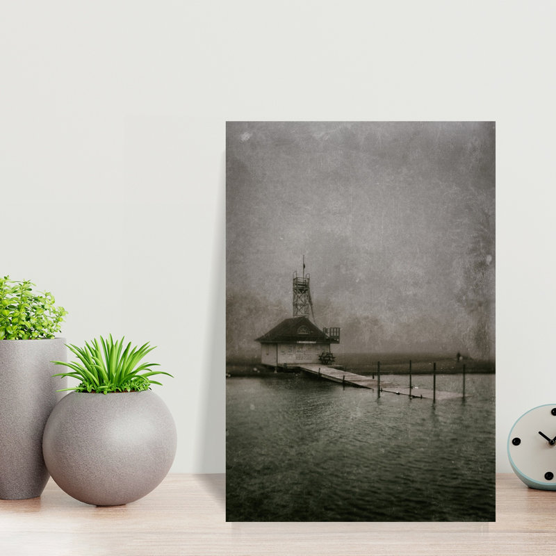 Leuty Avenue Lifesaving Station Old Film No 1 Peaceful Tranquil Abstract Architecture Beach Wall Art Print 1 Piece Wrapped Canvas Wall Art