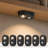 6-Pack Motion Sensor Oval Rechargeable Light – 0.6W, Dimmable, with PIR Detection (Black)