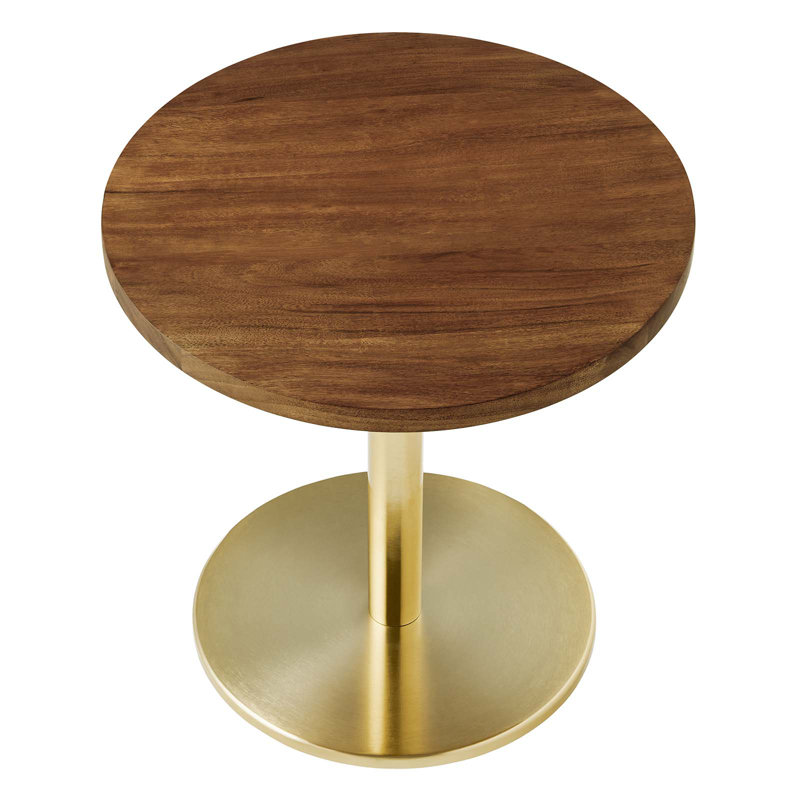 Table de bout Modway Viva, Chêne clair / laiton doré