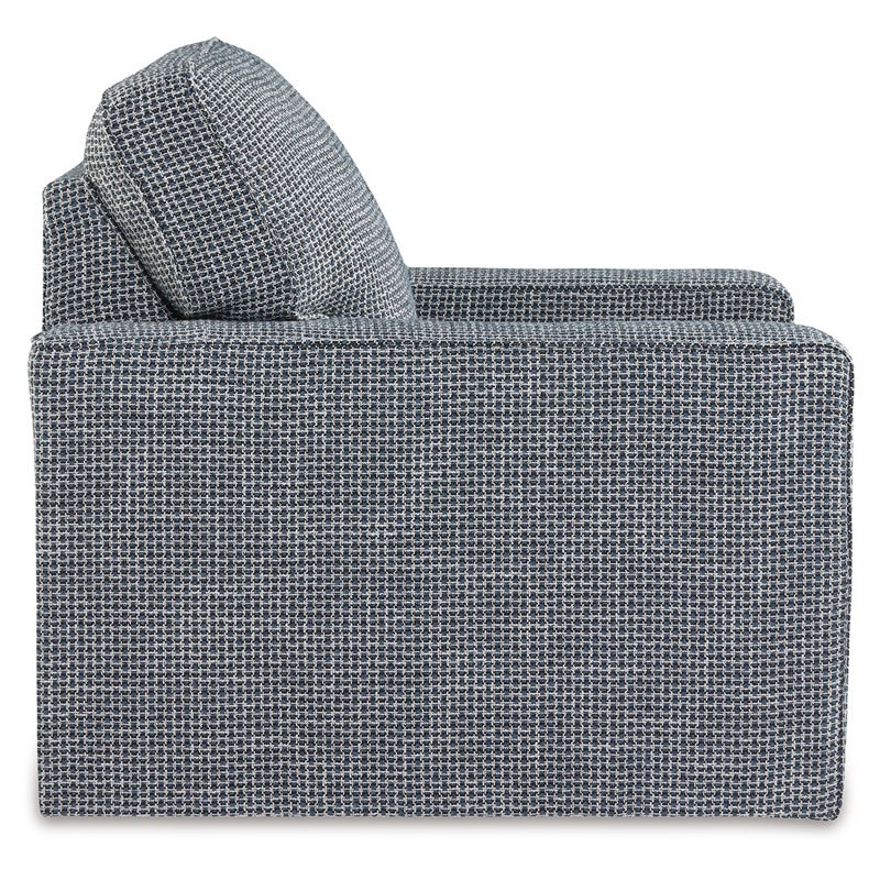Blue Denim Transitional Swivel Accent Chair