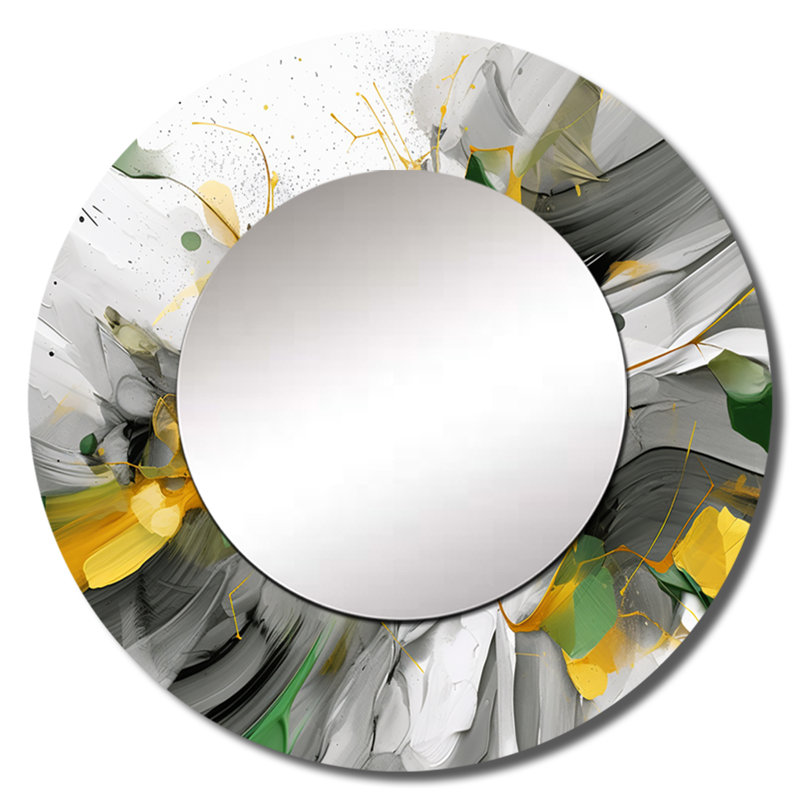 Dynamic Waveforms - miroir unique scandinave, grand miroir mural scandinave rond, impression d'art en métal, 29 po x 29 po