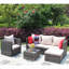 Mobilier d'extérieur, avec coussins, 4, teinte brune, caractéristique