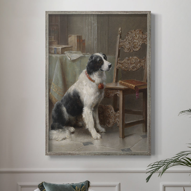 Reproduction encadrée vintage «LIX», en bois massif