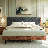 Felisha Solid Wood King Upholstered Bed Frame with Fabric Headboard, Contemporary Modern Upholstered Platform Bed-101270955-101270959