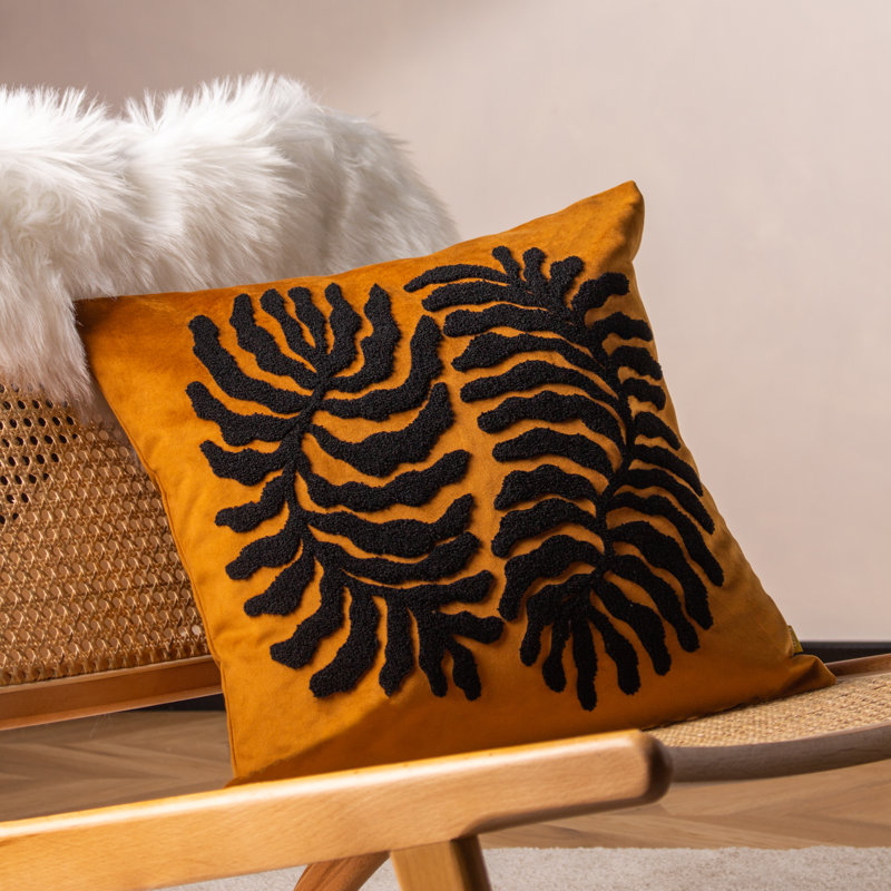 Floral Square Cushion, Ginger