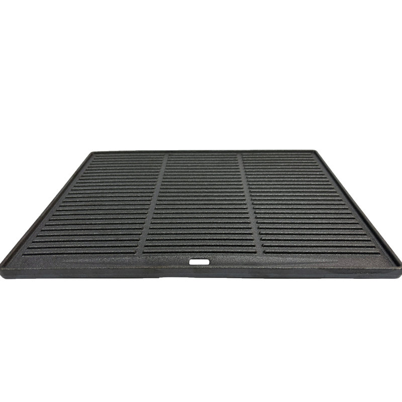 Grille réversible carrée en fonte de 18 po x 14 po - Fiable, plate et inégale, facile à nettoyer, idéale pour le steak, sécuritaire et équilibrée avec plaque chauffante réversible de 18 po x 14 po, sécuritaire