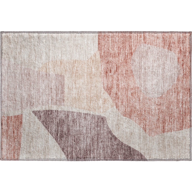 Premium Machine Washable Prisco Blush Rug, Rectangle 1'8" x 2'6"