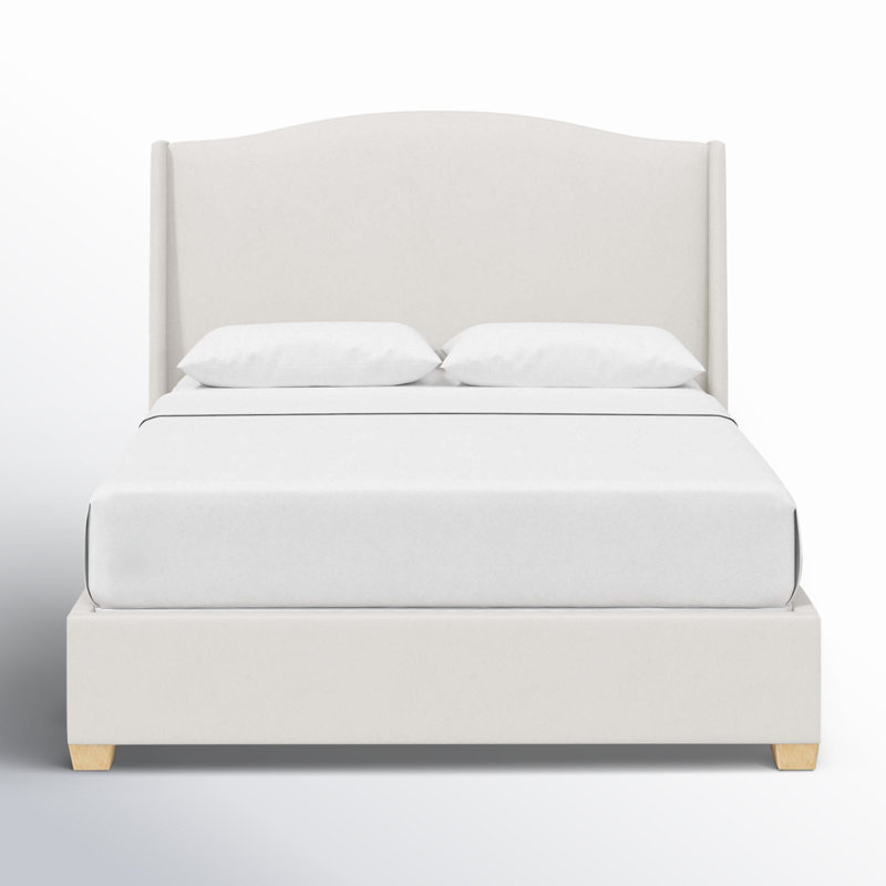 Lit plateforme tapissier Allis, Grand, Velours performance gris clair Bella