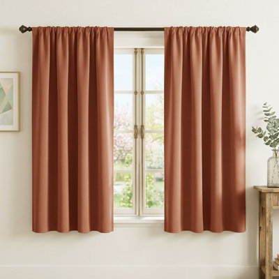 Blackout Curtains for Living Room Thermal Insulation Room Darkening Rod Pocket Drapes(Set of 2)