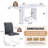 63" Faux Marble Dining Table Set with Faux Leather Chairs, Set for 4 or-1576461975-1576461974