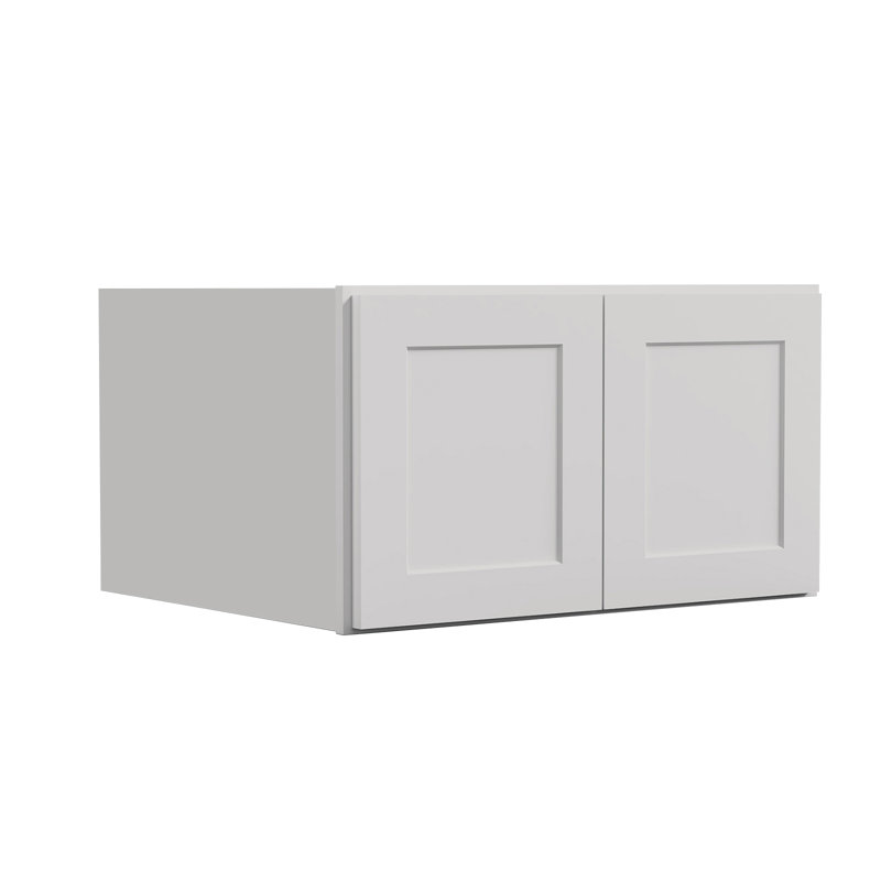 Armoire murale standard HOMEIBRO Cozy Design, en contreplaqué, prête à assembler, 76 cm (L) x 61 cm (P) x 46 cm (H), de couleur gris tourterelle.