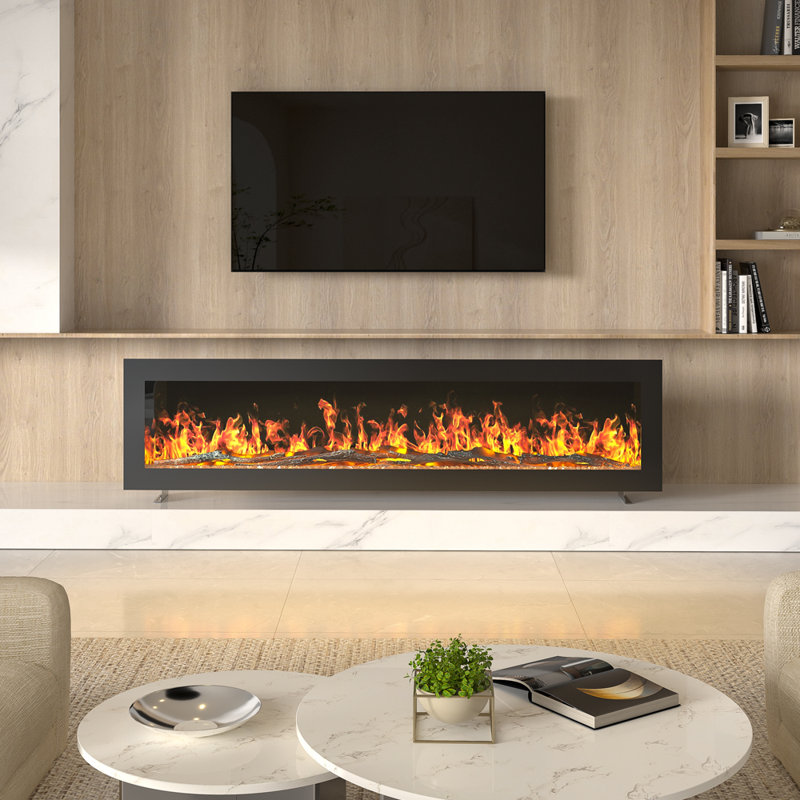 Wall mount Electric Fireplace with Remote Included, 12 Flame Colours,1800W, 32.7cm H x 101.6cm W x 11.6cm D