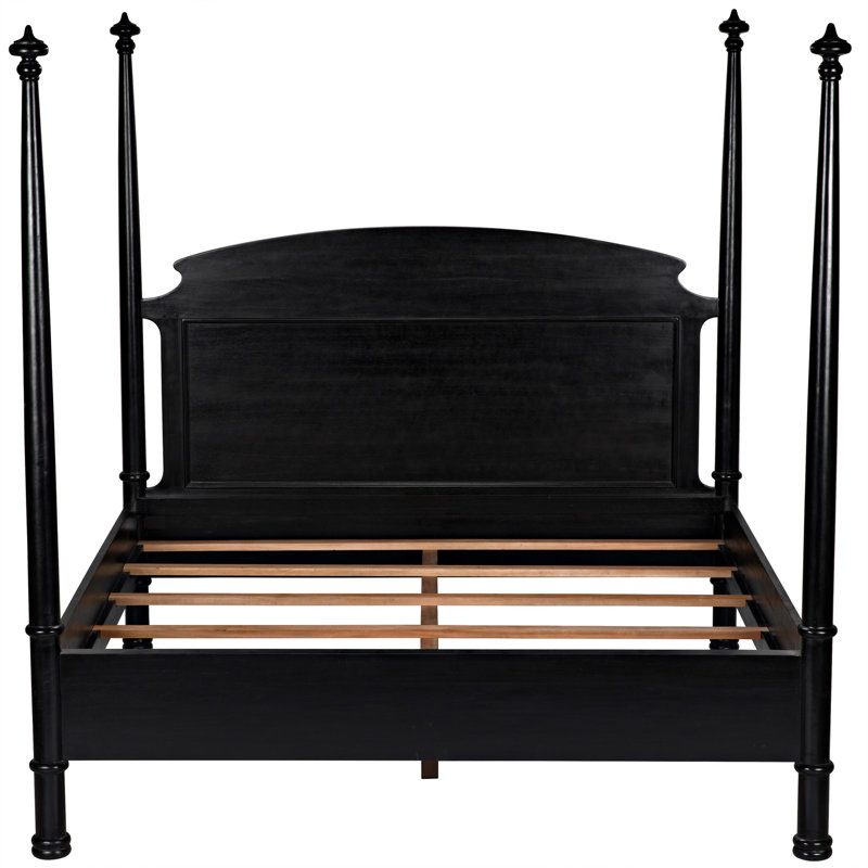 New Douglas Solid Wood Four Poster Bed, Eastern King, Hand Rubbed Black