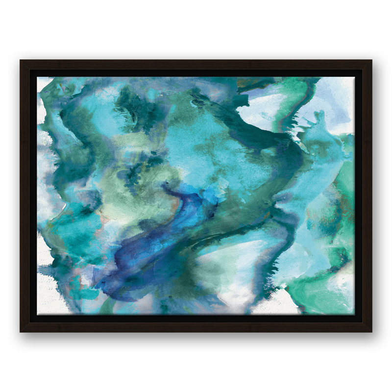 « ondulations », reproduction de peinture à l’aquarelle sur toile, H 12 po x l 16 po, Encadré