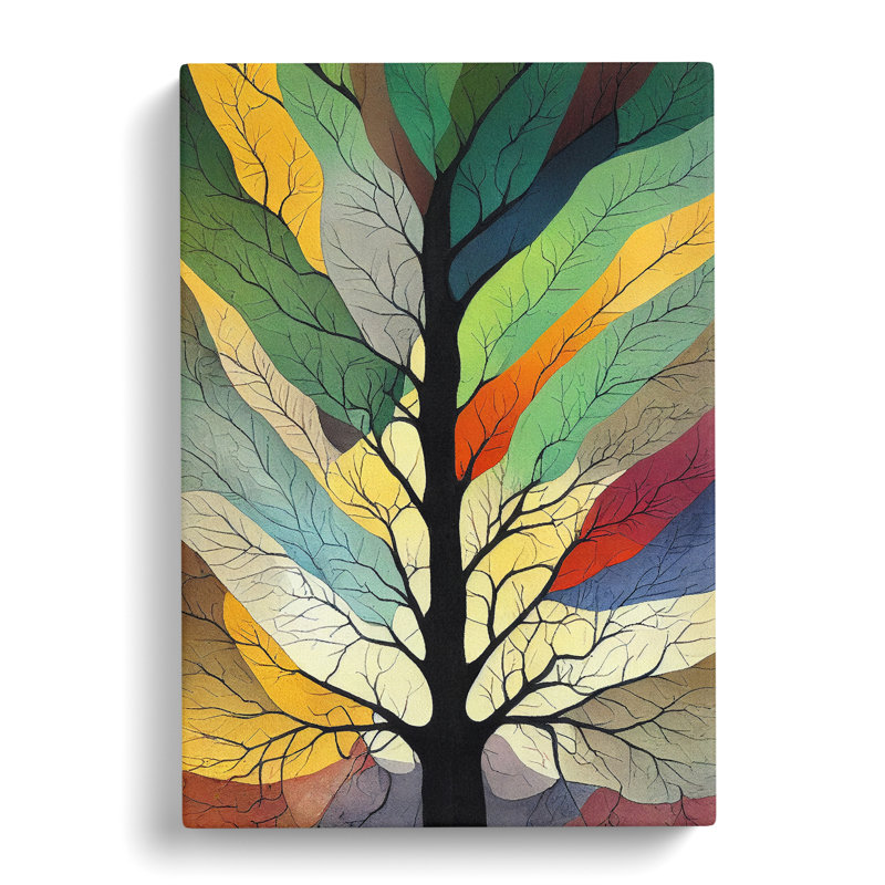 XC1022-4765X Tree Leaves In Colour No.5 Abstract - Wrapped Canvas Print, 76cm H x 50cm W x 3cm D