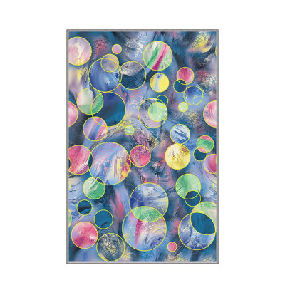Stylish Woven Carpet (4.6 x 7.2 Feet), 100% Polyester, 0.4 in Pile Height | Antibacterial, Non-Slip Underside, Machine Washable | 3D Digital Print Design | Perfect for Living Room, Bedroom, & Dining Areas