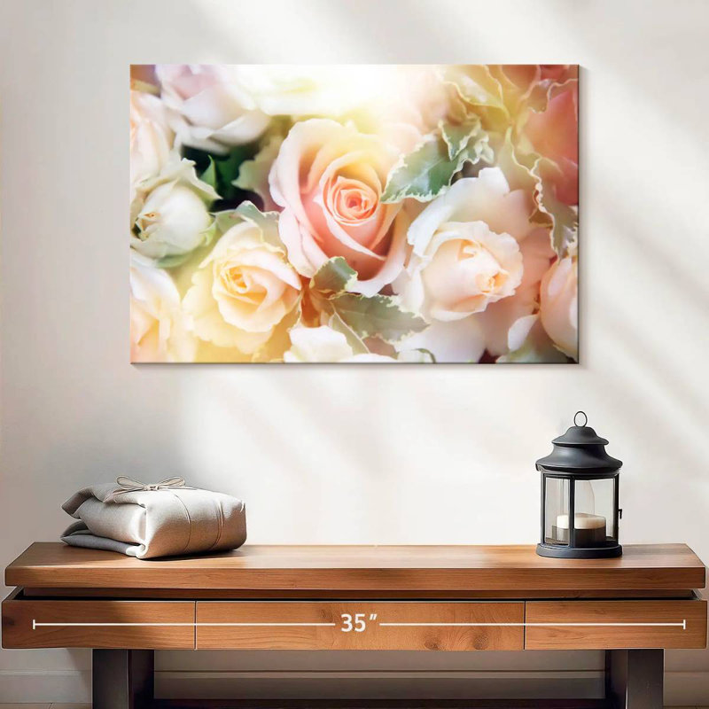 Harnek roses en fleurs, H 16 po x l 24 po