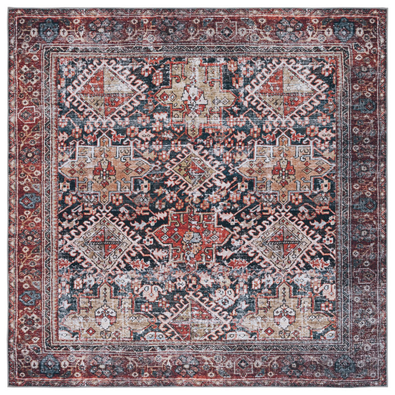 Allan Washable Oriental Indoor Rug, Square 6'