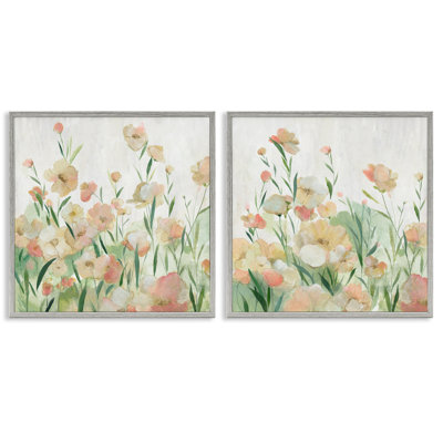 Ensemble de 2 estampes subtiles, charmantes fleurs en fleurs, giclées par Hannah Dawson