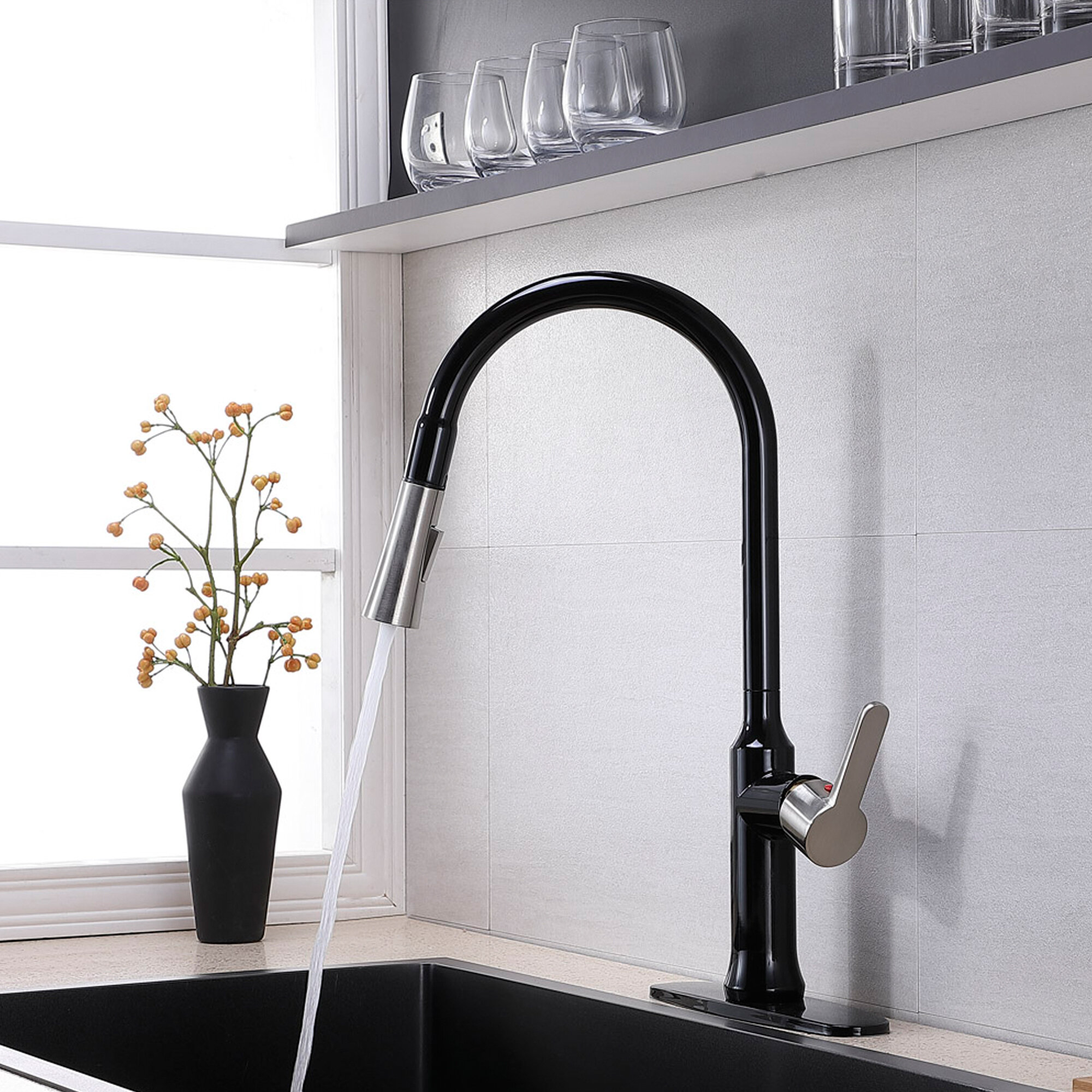 Hotis popular Home Pull Down Kitchen Faucet with soap