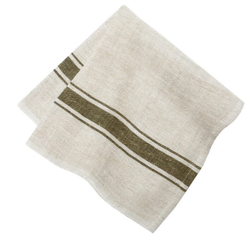 Marseille Square Napkin, Olive Green/Natural