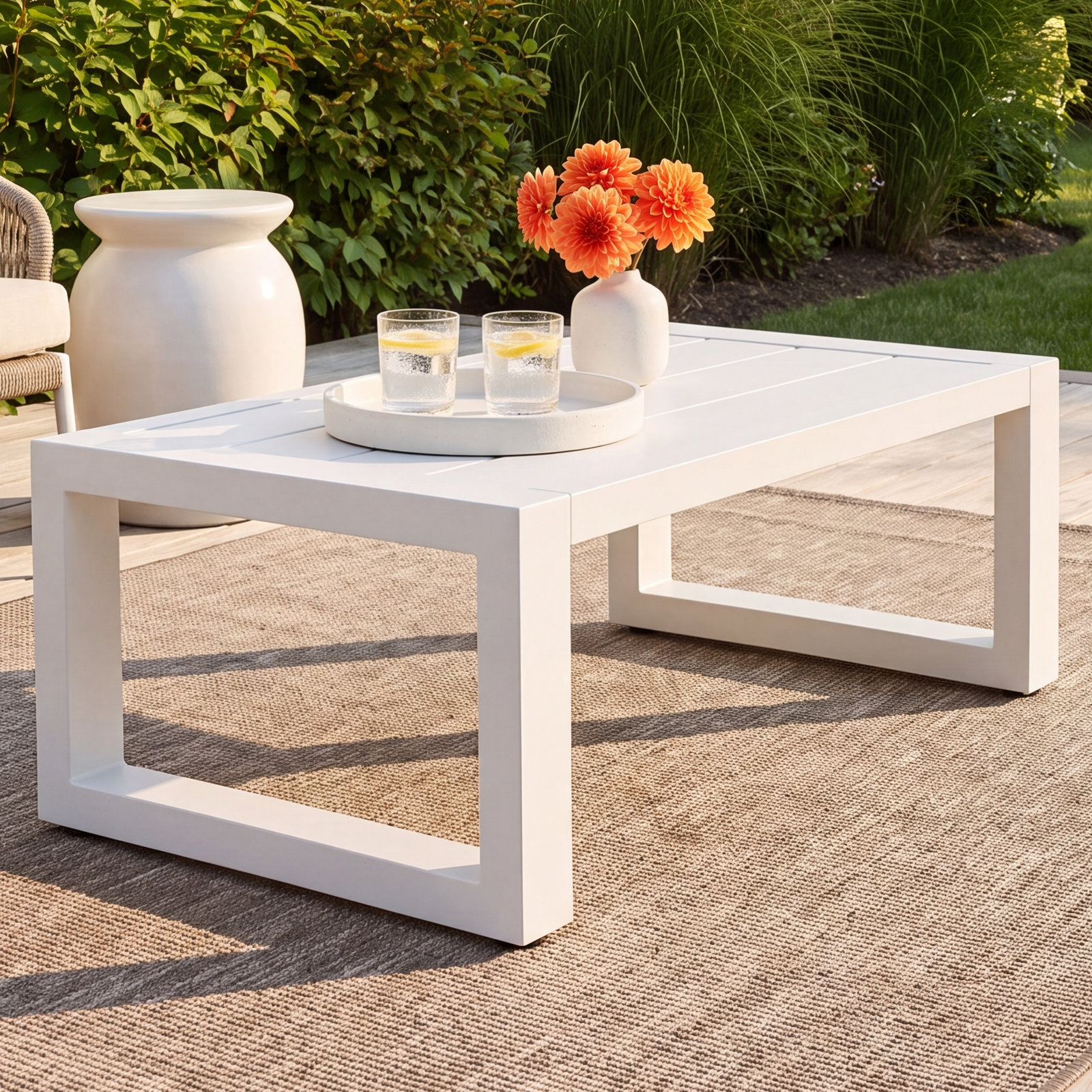 Camela 54.13'' Aluminum Outdoor Coffee Table
