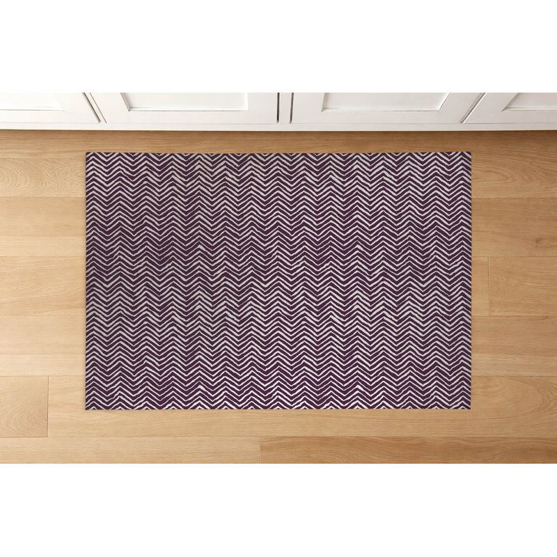 Tapis de cuisine Chevron, Aubergine, Rectangulaire 2 pi x 3 pi