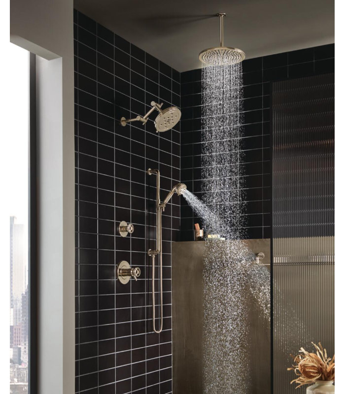 Litze® 4-Function Raincan Showerhead with H2OKinetic® Technology, Luxe Nickel