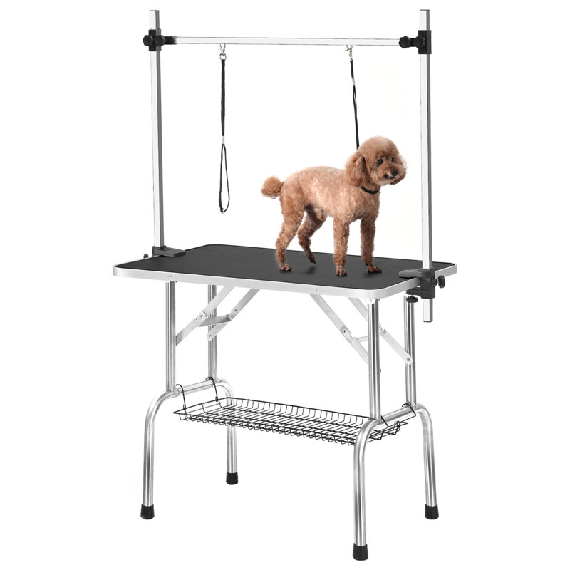 Table de toilettage pour animaux avec pattes pliantes, Noir, noir, noir, noir, H 66 po x l 46 po x P 24 po