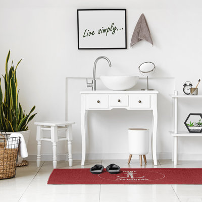 Tapis tissé à plat rouge / blanc Nautical Nights