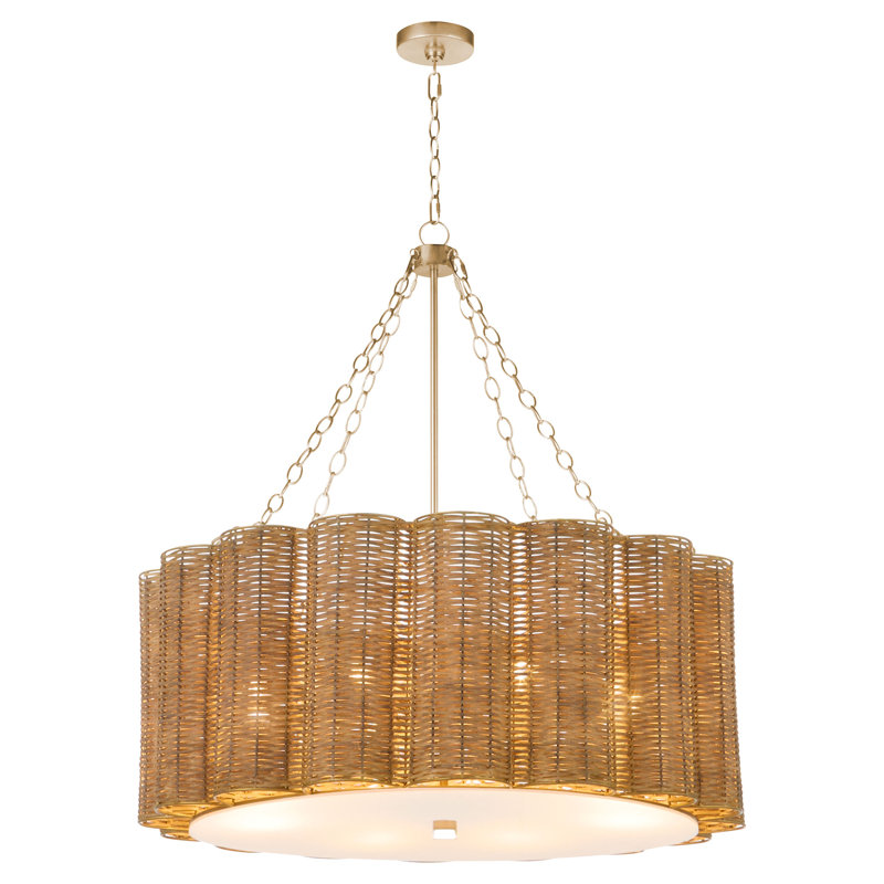 Boracay 6 - Light Chandelier, Brown, Aged Brass