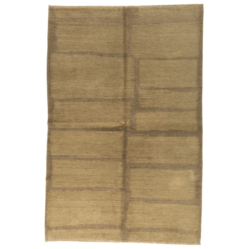 Primitive One-of-a-Kind 6' x 9' Hand Knotted Area Rug
