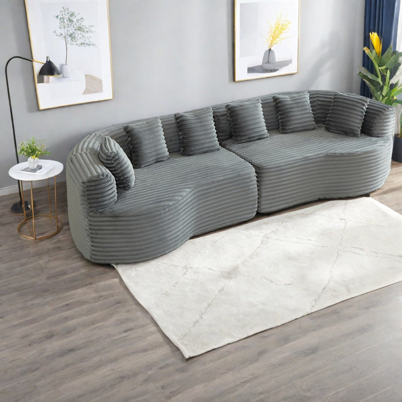 Canapé modulaire en velours côtelé 111,5 pouces Compression Cloud