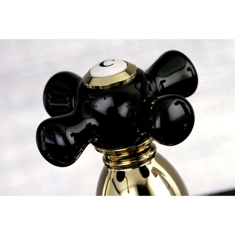 Kingston Brass Duchess Double-Handle Widespread Kitchen Faucet, Polished Brass, Without Spray