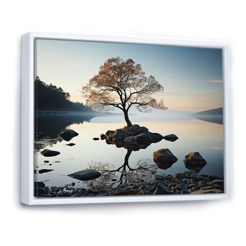 Lakeside Nature Serenity, Cadre flottant blanc, H 12 po x l 20 po x P 1 po