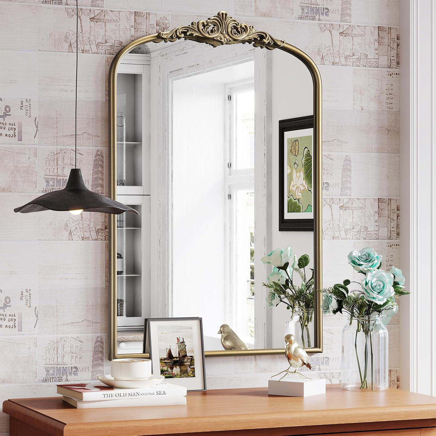 Fleur De Lis Living Arch Vintage Decorative Wall Mirror Wayfair