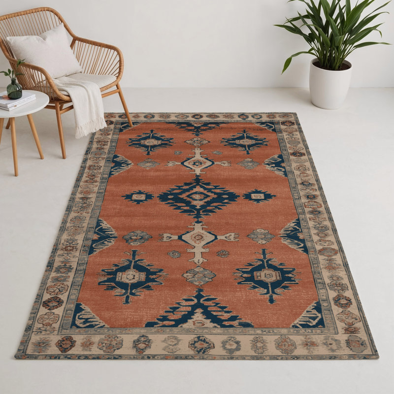 Tapis intérieur et extérieur brun Overdyed, Rectangle 5 pi x 7 pi