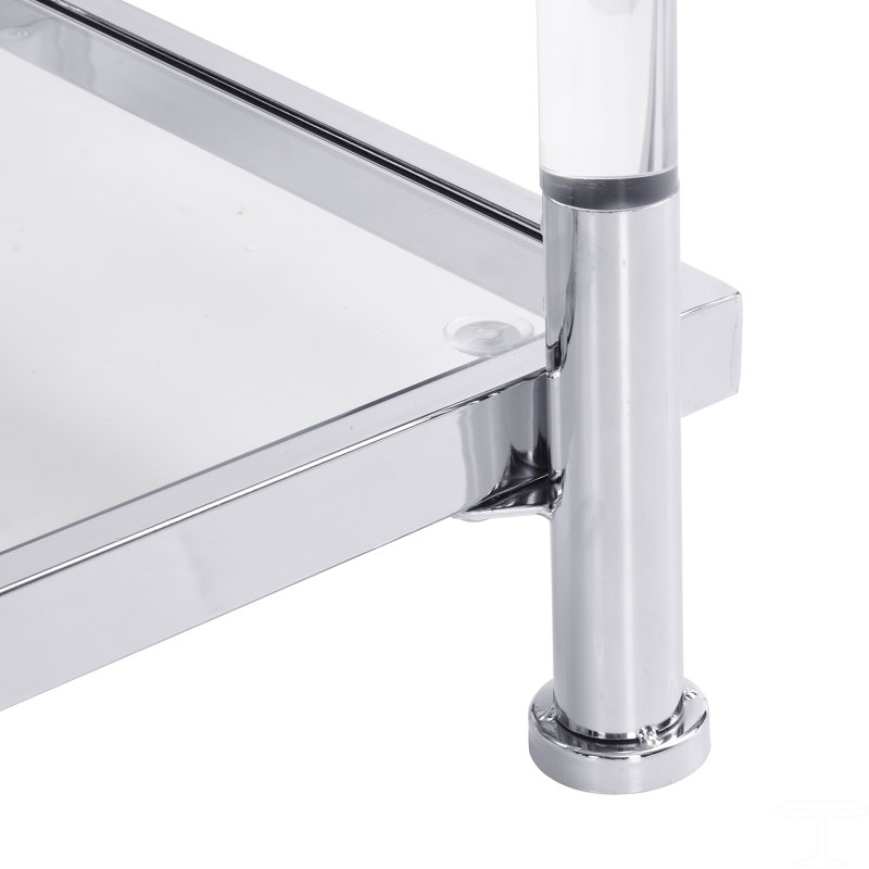 Modern Chrome Glass Side Table