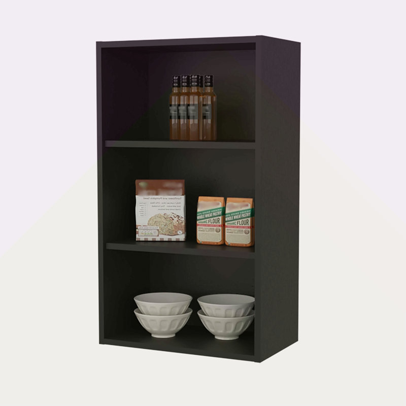 Armoire murale avec rangement ouvert, Noir