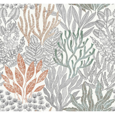 Coral Leaves Wallpaper Roll