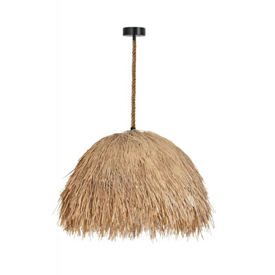 Malibu 28"h Hemp Rope Pendant In Black