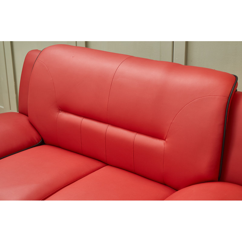 Causeuse Eilir, Similicuir rouge / noir
