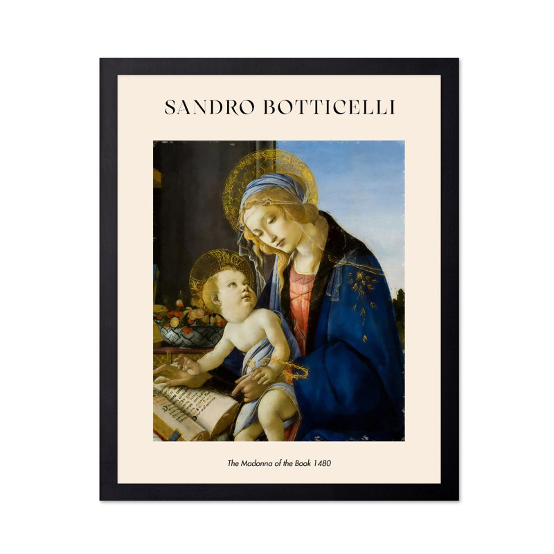 Sandro Botticelli - La Madone du livre, Black Framed, Poster, 11"H x 14"W