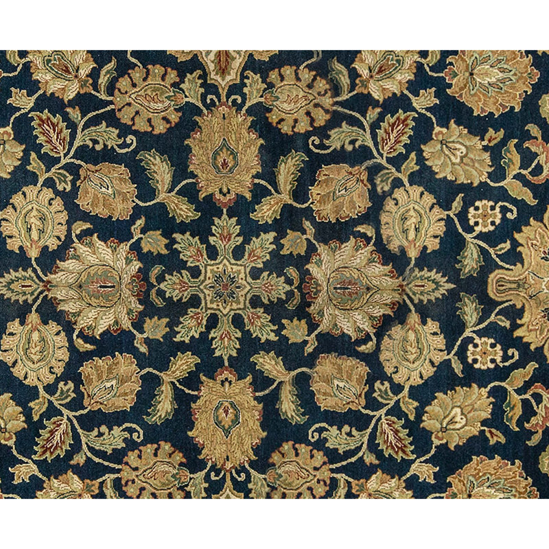 Mughal Wool Oriental Area Rug in Beige/Black