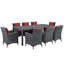 Ensemble repas d'extérieur 9 pièces Sunbrella Modway Invite-31769523