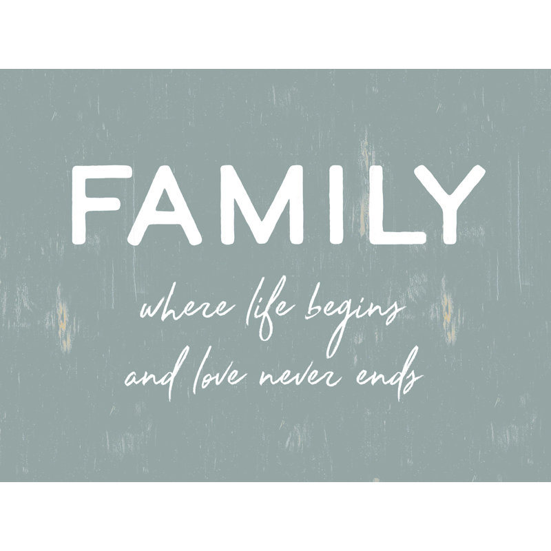 «Family Where», art textuel sur toile tendue, H 18 po x l 24 po
